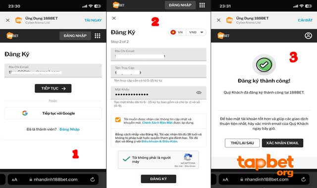 Cách đăng ký TAPTAP bằng điện thoại
